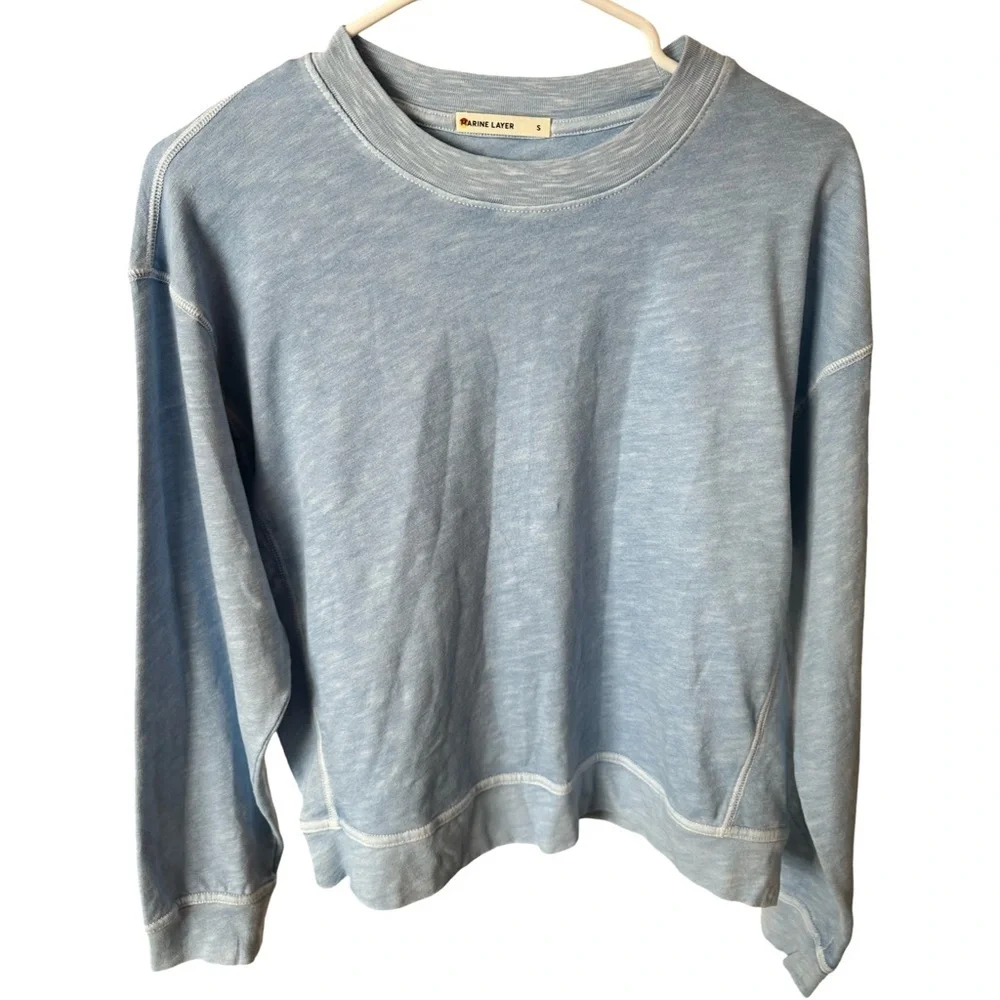 Marine Layer NWD Sadie Long Sleeve Pullover Blue Women’s Size S - Picture 3 of 7
